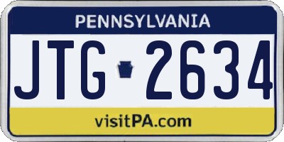 PA license plate JTG2634