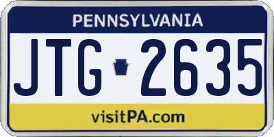 PA license plate JTG2635