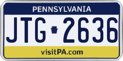 PA license plate JTG2636