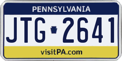 PA license plate JTG2641