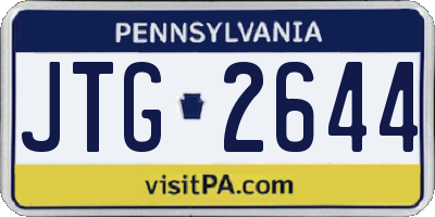 PA license plate JTG2644