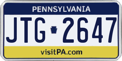 PA license plate JTG2647