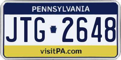 PA license plate JTG2648