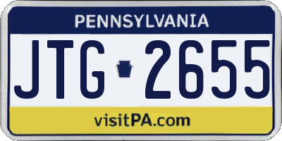 PA license plate JTG2655