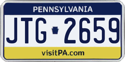 PA license plate JTG2659