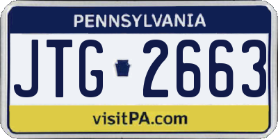 PA license plate JTG2663