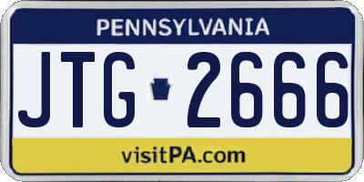 PA license plate JTG2666