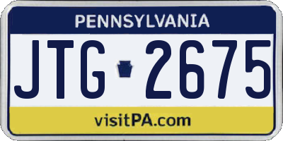 PA license plate JTG2675