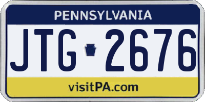 PA license plate JTG2676