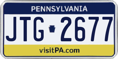 PA license plate JTG2677