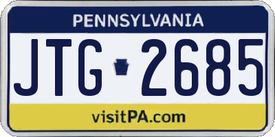 PA license plate JTG2685