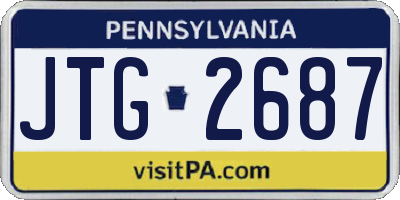 PA license plate JTG2687
