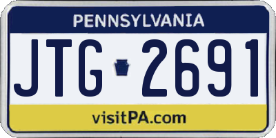 PA license plate JTG2691