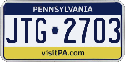 PA license plate JTG2703