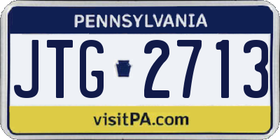 PA license plate JTG2713