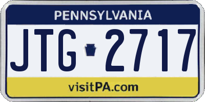 PA license plate JTG2717