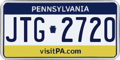 PA license plate JTG2720