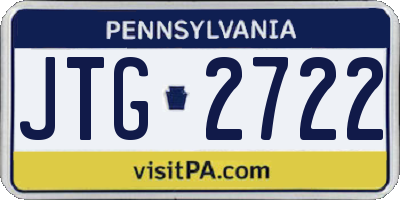 PA license plate JTG2722