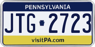 PA license plate JTG2723