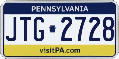 PA license plate JTG2728
