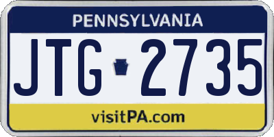 PA license plate JTG2735