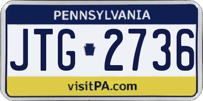 PA license plate JTG2736