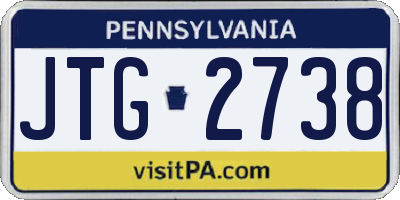 PA license plate JTG2738