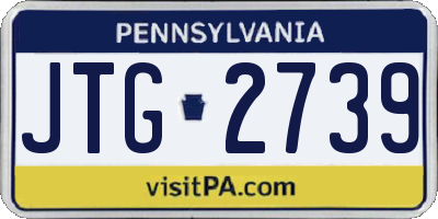 PA license plate JTG2739