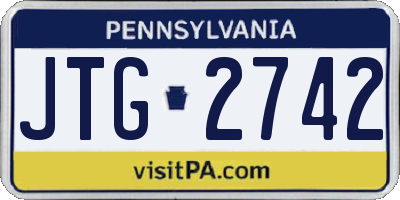 PA license plate JTG2742