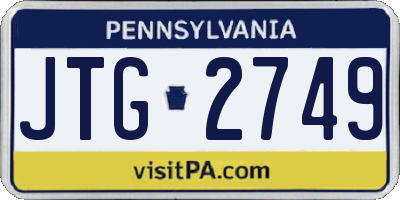 PA license plate JTG2749