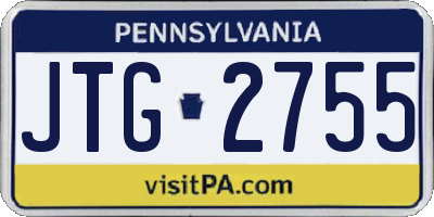 PA license plate JTG2755