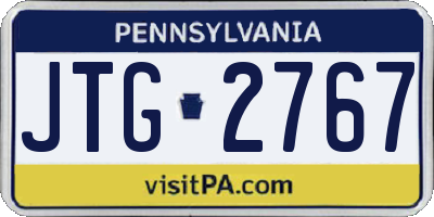 PA license plate JTG2767