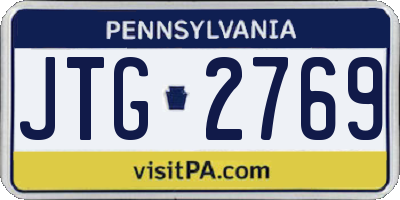 PA license plate JTG2769