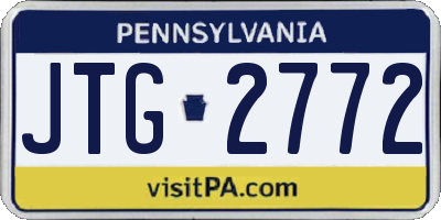 PA license plate JTG2772