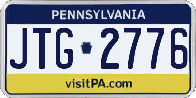 PA license plate JTG2776