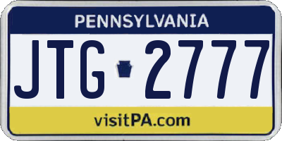 PA license plate JTG2777