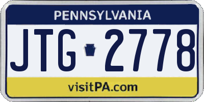 PA license plate JTG2778