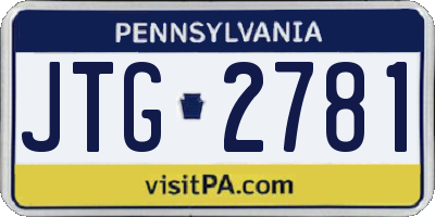 PA license plate JTG2781