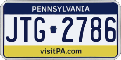 PA license plate JTG2786