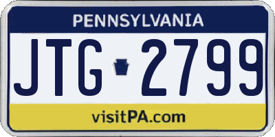 PA license plate JTG2799