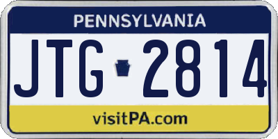 PA license plate JTG2814