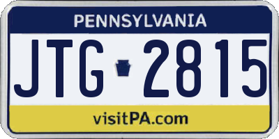 PA license plate JTG2815