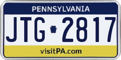 PA license plate JTG2817