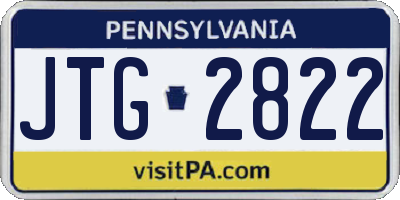 PA license plate JTG2822
