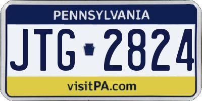 PA license plate JTG2824