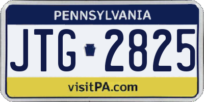 PA license plate JTG2825