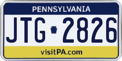 PA license plate JTG2826