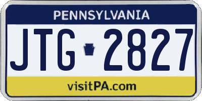 PA license plate JTG2827