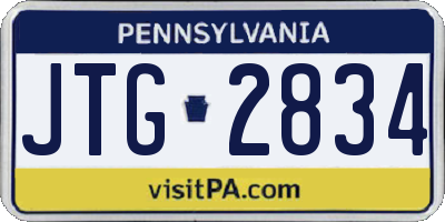 PA license plate JTG2834