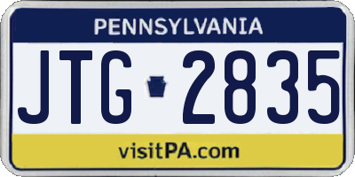 PA license plate JTG2835